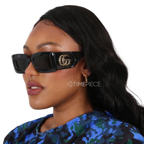 gucci 0811s 001|Gucci Gray Rectangular Ladies Sunglasses GG0811S .